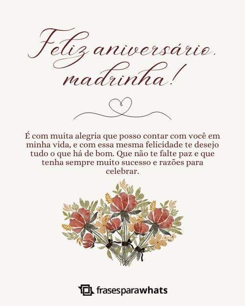 Mensagem de Aniversário para Madrinha - Frases para Whats