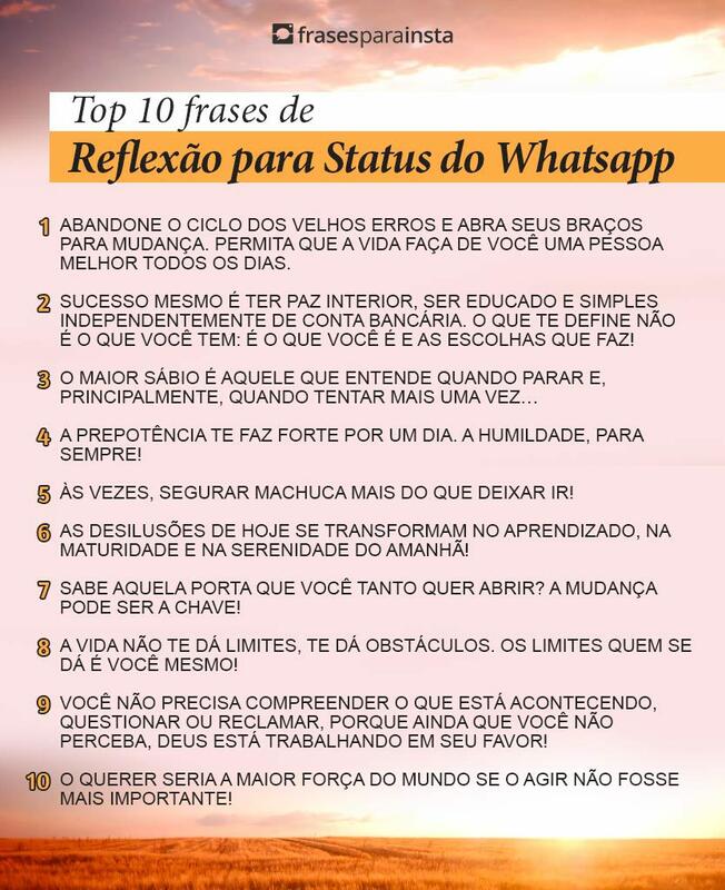 Frases de Reflexão para Status do Whatsapp